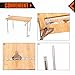 KingCamp Bamboo Folding Table with Carry Bag 4 Fold Heavy Duty Adjustable Height Aluminum Frame Camping Table