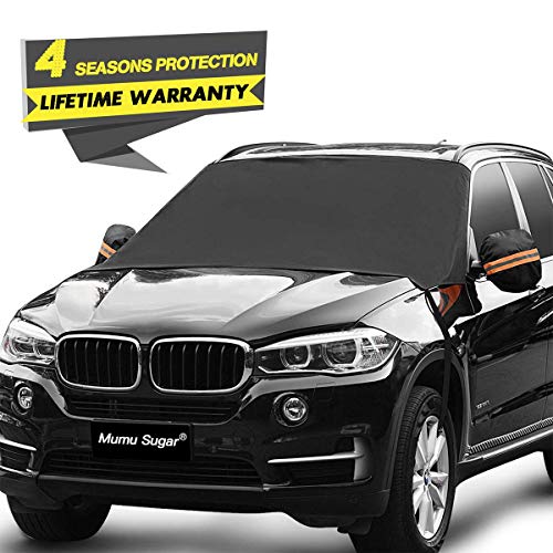 2019 Upgrade Version Car Windshield Snow Cover, Extra Large 87"x 50" 3 Layers Material Windscreen Protection Ice Removal Wiper Visor Sun Shade Protector for Most Vehicles Cars Trucks Vans and SUVs