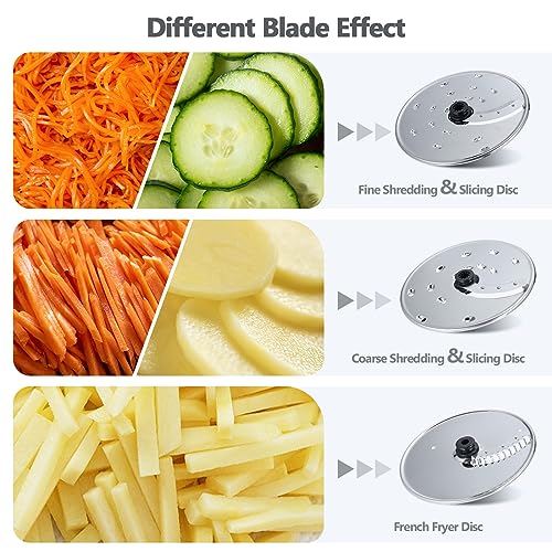 YASHE Multifunctional Food Processor, 2.5L Bowl & 1.5L Glass Blender, Mixer, Grinder, Juice Extractor, Kneader, Slicer & Grater, 3 Speeds + Pulse, Safety Lock