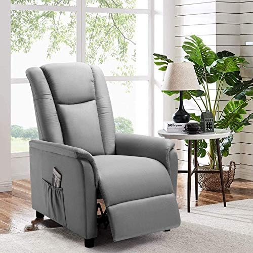 BOSSIN Single Recliner Chair Fabric Recliner Sofa with Padded Seat,Adjustable Modern Single