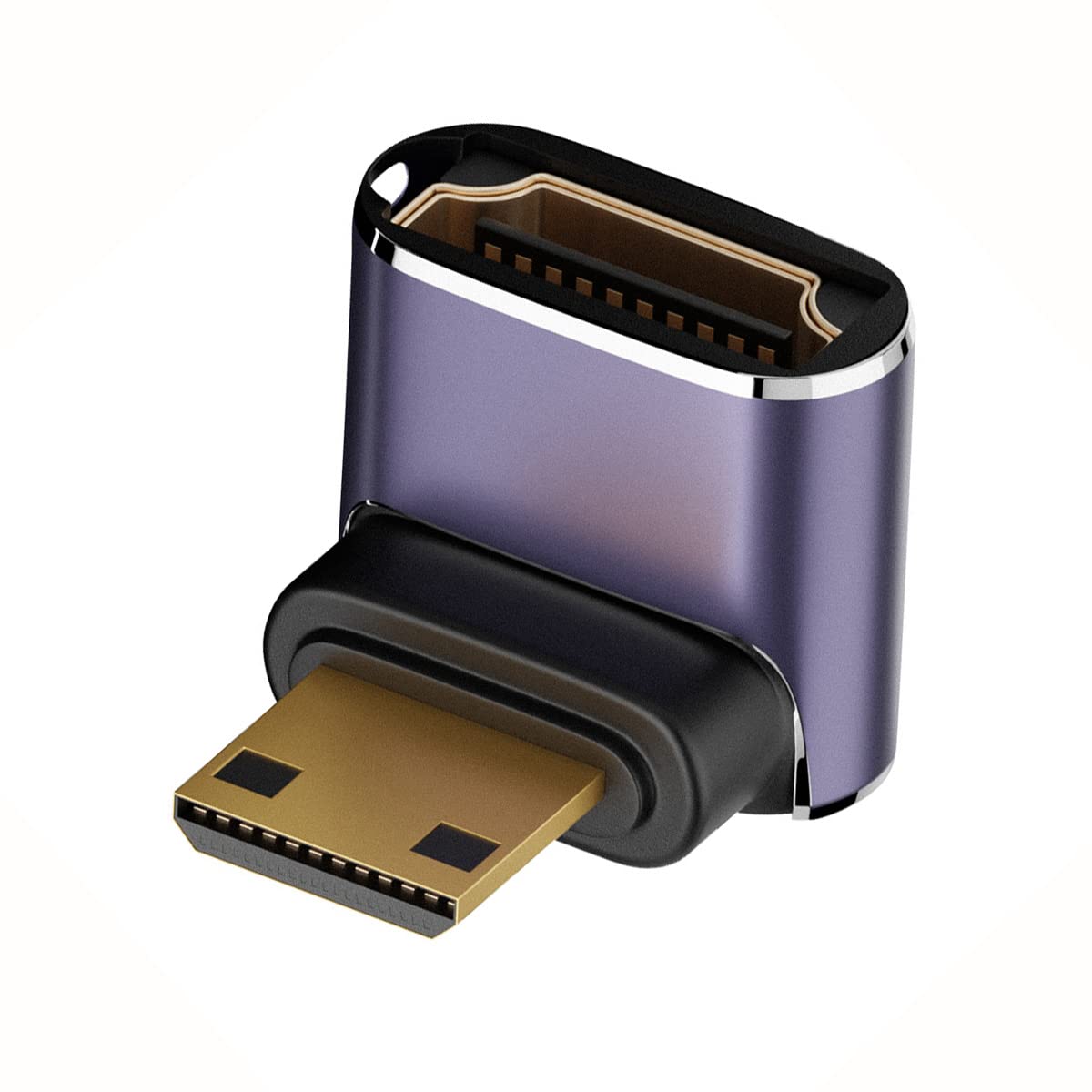 CY 8K Cable Up Angled Mini HDMI Male to HDMI 2.1 Female UHD Extension Gold Converter Adapter Support 8K 60hz HDTV