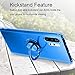 Galaxy Note 10+ Plus/5G Case, Anti Scratch & Anti Slip Soft TPU Clear Case with 360 Degree Rotation Finger Ring Kickstand [Work with Magnetic Car Mount] for Samsung Galaxy Note 10+ Plus,Blue