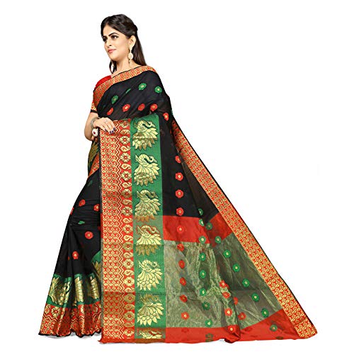 renish enterprise women's cotton silk saree with blouse piece(desgin singel more) purple