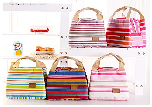 WITERY New Canvas Lunch Bag Tote Insulated Cooler Travel Zipper Lunch Box Sack Storage Carry Case Bag Lunch Kit - Thumbnail 3