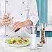 Salt and Pepper Grinder Set of 3 Tall Salt and Pepper Shakers Stainless Steel Pepper Mill Shaker and Salt Grinders Mills Set with Adjustable Coarseness by Ceramic Rotor with a Free Cleaning Brush