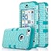 ULAK iPhone 5C Case, 3in1 Anti Slip iPhone 5C Case Hybrid with Soft Flexible Inner Silicone Skin Protective Case Cover for Apple iPhone 5C Zigzag + Blue