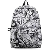 Oarwqvi Graffiti leisure backpack, shoulder bag, student bag, 25L large capacity, birthday gift (A3)