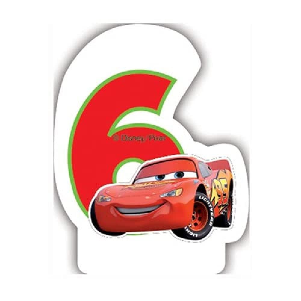 Disney Unique Party 71719 - Neon Cars 6th Birthday Candle