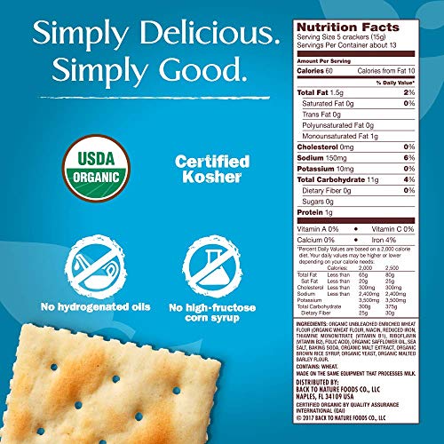 Back To Nature Crackers Organic Saltine 7 Ounce Pack Of 6 Pricepulse