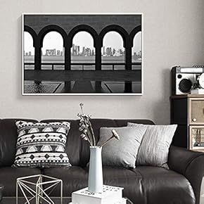 Floating Framed Canvas Wall Art for Living Room, Bedroom Black and White Bridge Canvas Prints for Home Decoration Ready to Hang - 16x24 inches