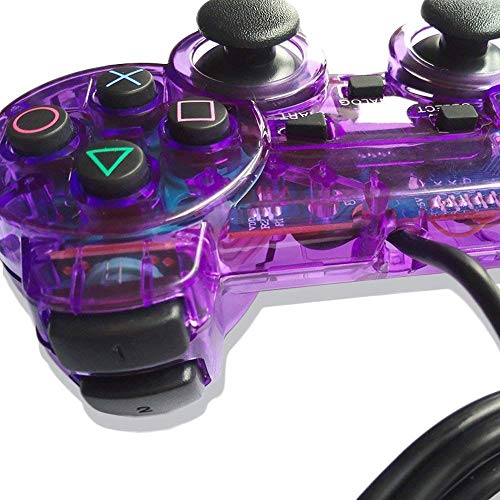 ElementDigital Wired Game Gaming Controller for PS2, Sliver Wired Game Pad Gamepad Console Joypad Controller Joysticks Compatible with PlayStation 2 (PS2 Purple)