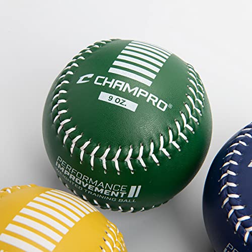 Champro Training Softballs, Set of 4 (Green/Yellow/Black/Blue, 12Inch
