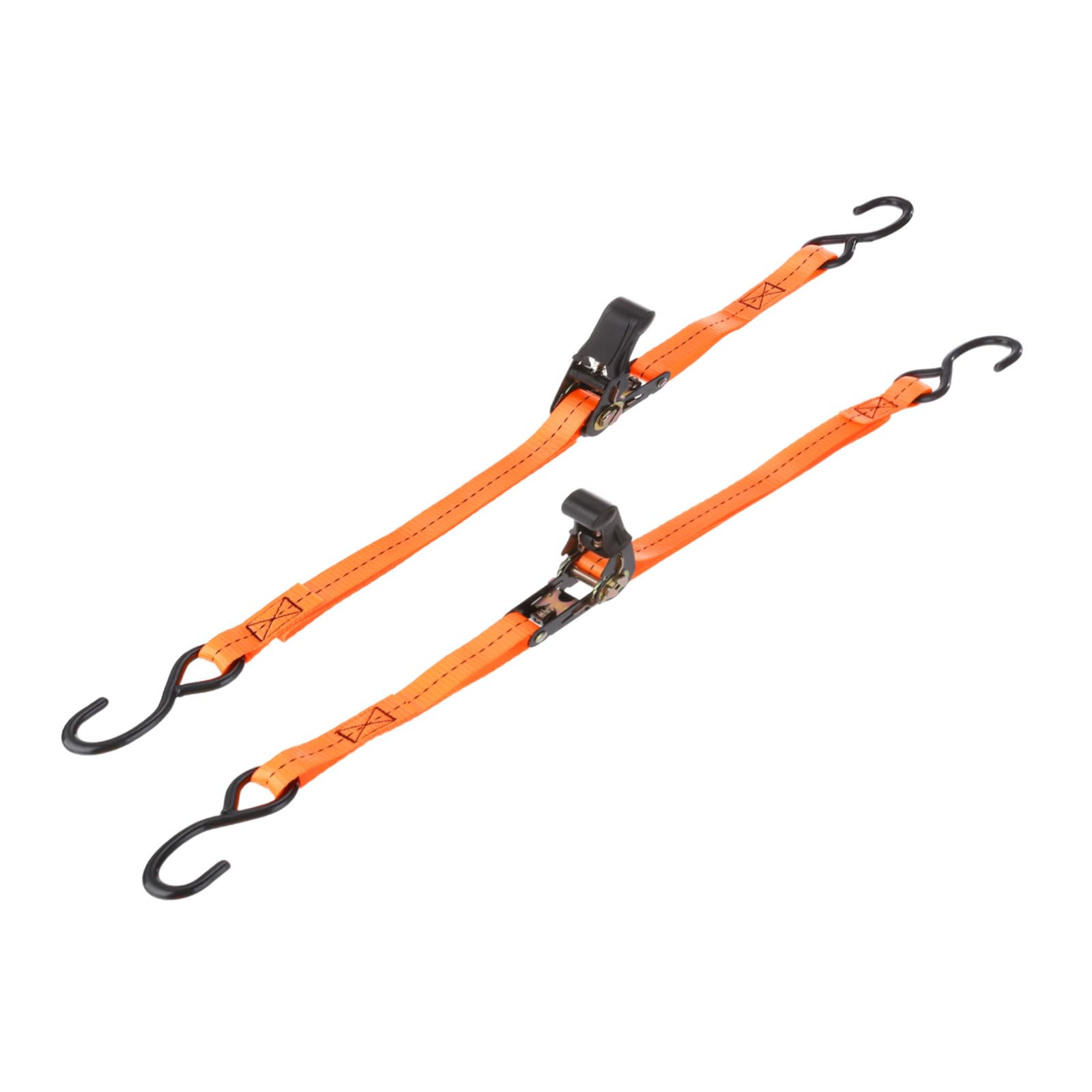 PATIKIL Boat Trailer Transom Tie Down Straps 25mm x 1.5 m / 1"x5', 1763lbs Break Strength Ratchet Adjustable Straps with S Hook for Marine Trailing Boating, Orange