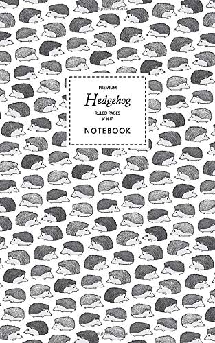 Hedgehog Notebook - Ruled Pages - 5x8 - Premium (White)