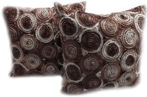One Pair Two Tone 3d Bouquet of Roses Throw Cushion Cover/pillow Sham Handmade By Satin and Thai Silk for Decorative Sofa, Car and Living Room