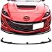 Front Lip Compatible with 2010-2013 Mazda 3, Sport Style Unpainted Black Polyurethane (PU) Spoiler Splitter Valance Chin Bodykit by IKON MOTORSPORTS, 2011 2012