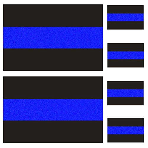 Buy Reflective Thin Blue Line Bumper Decals (2 Pack, 4" x 2.6