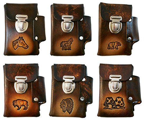 Hand Crafted Leather Cigarette Case, Lighter Pocket, Many Tooled Designs, Free Personalization