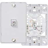 Leviton Telephone Wall Jack, 6P4C, Screw Terminal, 40214-W, White