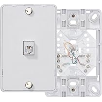 連絡用 Leviton Telephone Wall Jack, 6P4C, Screw Terminal, 40257-W