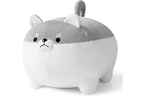 Ditucu Shiba Inu Stuffed Animal Toy Cute Anime Corgi Akita Dog Plush Pillow Kawaii Plushie Best Gifts for Kids Gray 15.7 inch