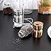 Salt and Pepper Shakers with Stand, Elegant Stainless Steel Salt and Pepper Dispenser with Adjustable Pour Holes