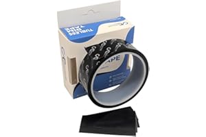 Juscycling 10m Tubeless Rim Tape | High Strength Adhesion for Mountain,Road and Gravel Bike MTB | Tubeless Tire Conversion Kit | with 5 Finishing Strips (19mm/ 10m)