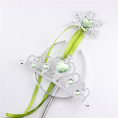 Princess Dress Up Accessories Tiara Crown and Snowflake Wand Set Children Cosplay Accessories
