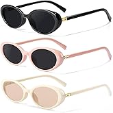 GFUIARA Retro Oval Sunglasses for Women Men UV400 Protection 90s Sunnies Vintage Small Frame Lightweight Sun Glasses