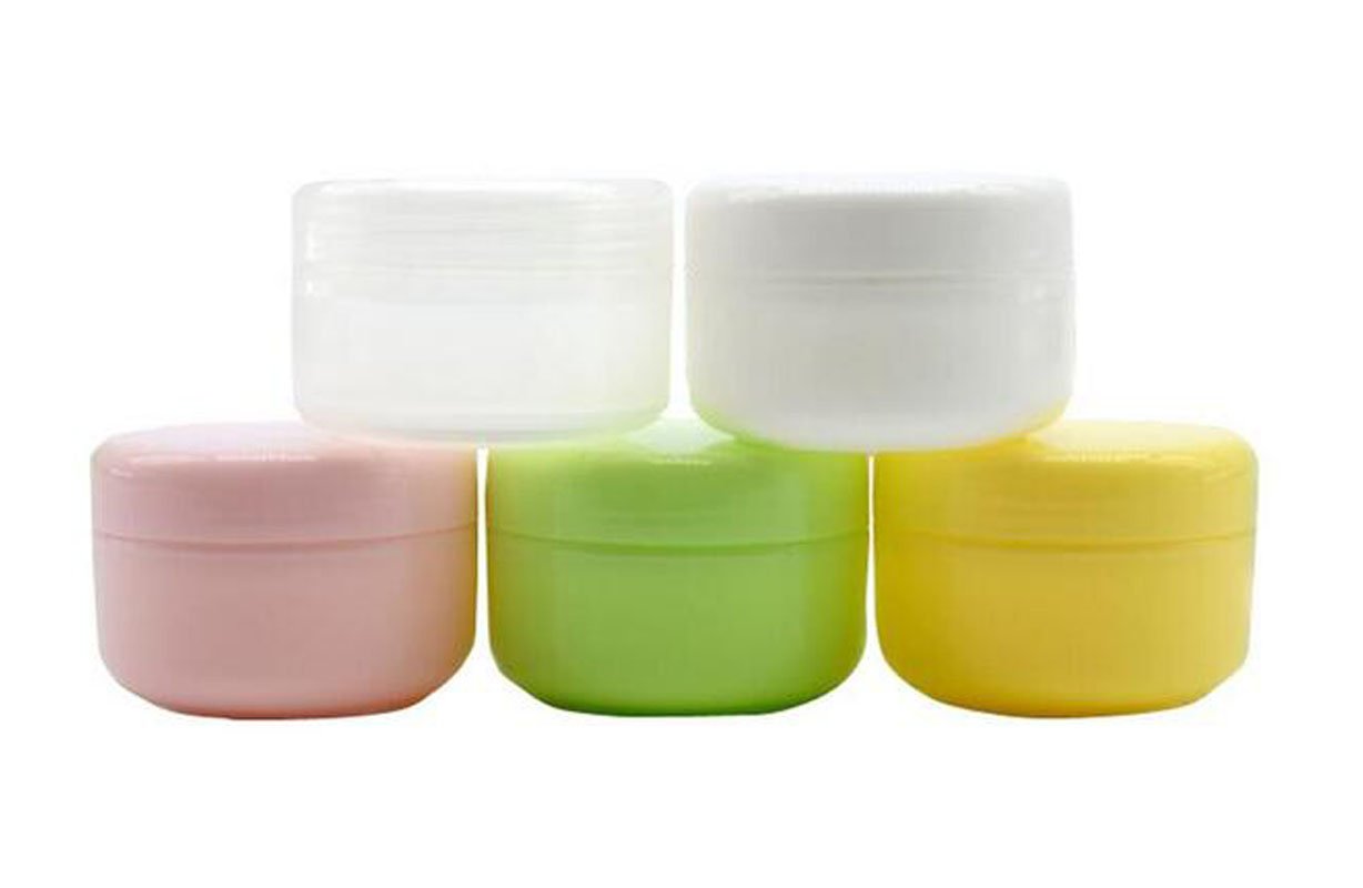 6PCS 100ml 3.5oz Empty Refillable Plastic Face Cream Eye Shadow Jar Container Pot Lip Balm Lotion Storage Make-up Cosmetic Jars Bottle Case Holder with Inner Pad (White)