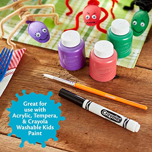 Crayola Kids Paint Brushes (4ct), Kids Arts & Crafts Supplies, Compatible With Acrylic, Tempera