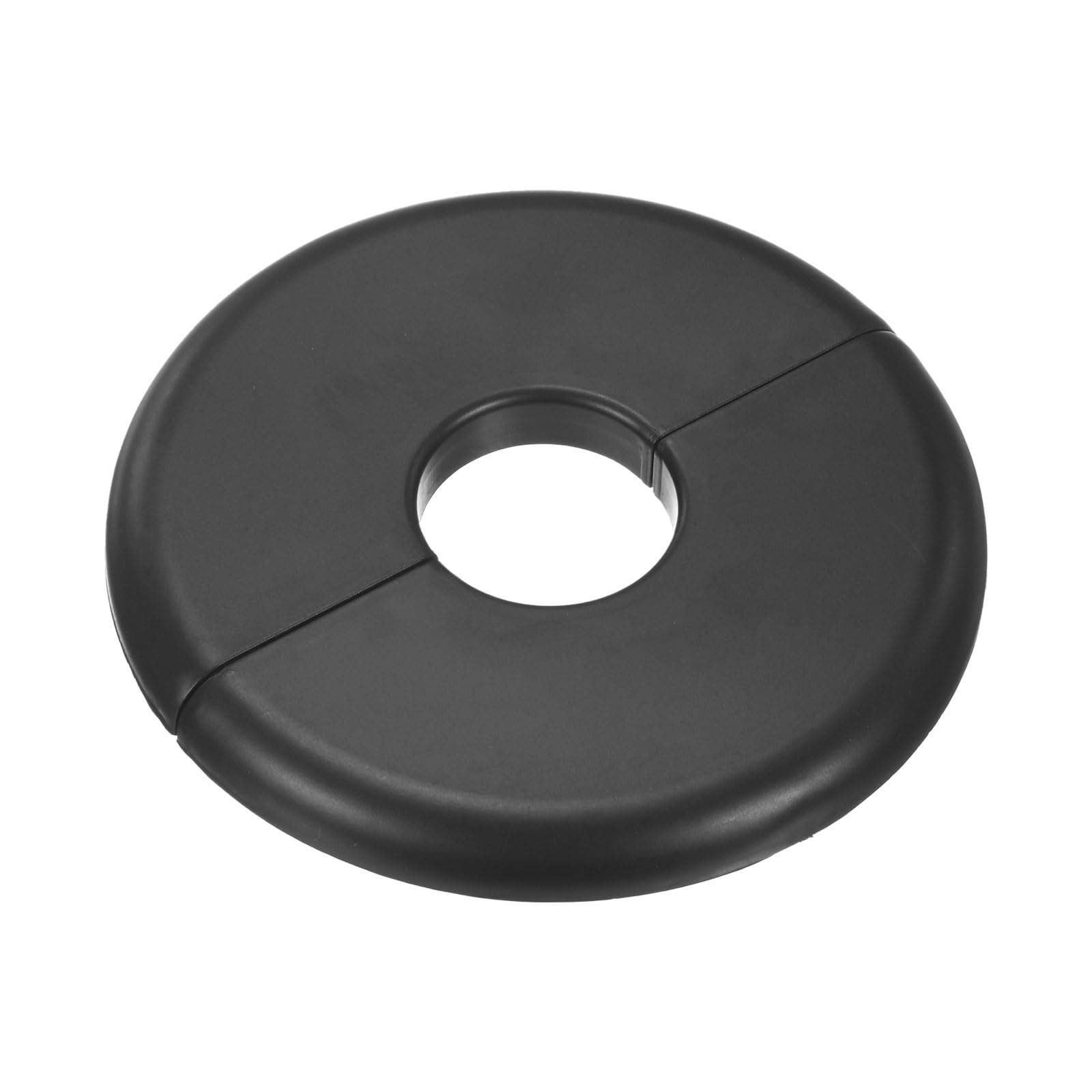 Photo 1 of M METERXITY 1-Pack Wall Split Flange, ABS Round Self-Adhesive Escutcheon Plate Cover Buckle for 22mm/0.87in Dia Pipe Accessories/Floor/Ceiling, Plumbing Cover Plates [Black,6mm/0.24in H]