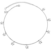 Sterling Silver Jewelry Choker Necklace Pendant Disc Chain Statement Necklace For Women 13+3 inches