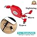3 Feet Retractable Multi Phone Charger Adapter, Durable 3 in 1 Lightning, Micro USB, Type C Charging Cable, 3 Pack for Fast Sync Charge Apple iPhone X/8/7 Plus, Universal to Samsung Android (Red)