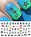 Nautical Nail Art Waterslide Decals Set #1 - Fish, Anchors, Seahorses - Salon Quality!