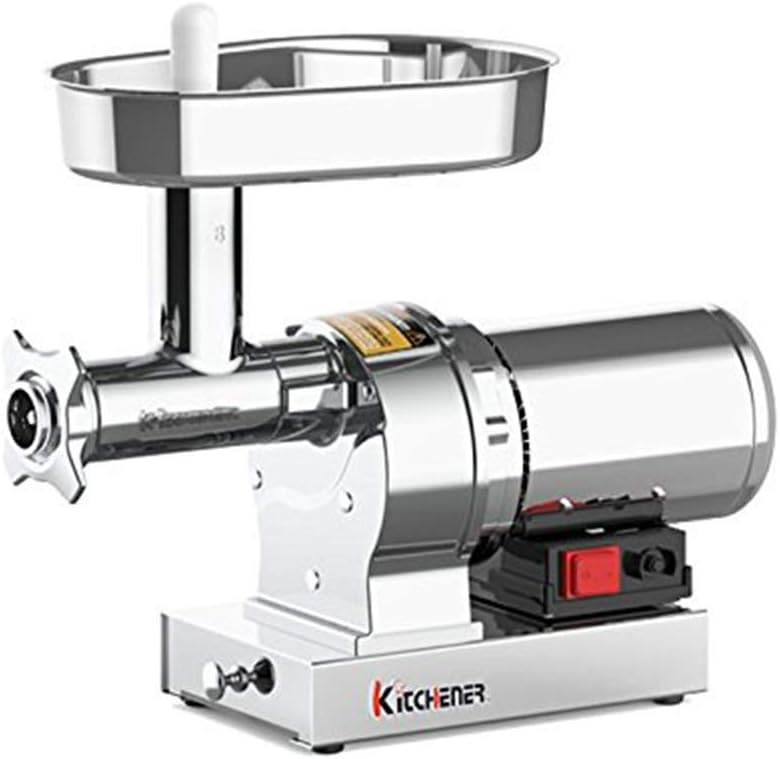 Kitchener - Heavy Duty Commercial Grade Electric Stainless Steel High HP Meat Grinder - #8 480lbs/Hour