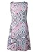 ZESICA Women's Summer Sleeveless Damask Print Pocket Loose T-Shirt Dress Pink Floral XX-Large