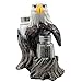 Bald Eagle Glass Salt and Pepper Shakers with Decorative Figurine Display Stand Set for American Patriotic Bar and Kitchen Décor or Rustic Lodge Tabletop Decorations and Wildlife Bird Gifts