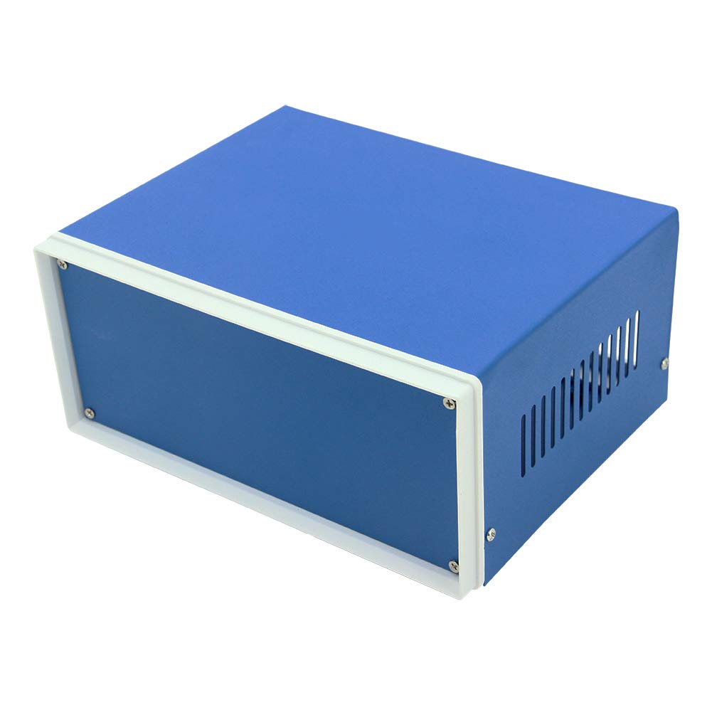 Fielect 7.87" x 6.50" x 3.54" Electronic Junction Box Blue Metal Enclosure Project Box Case DIY Junction Box Enclosure Project Case for Electronic