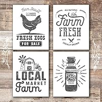 Farmhouse Decor - Kitchen Art Prints (Set of 4) - Unframed - 8x10s