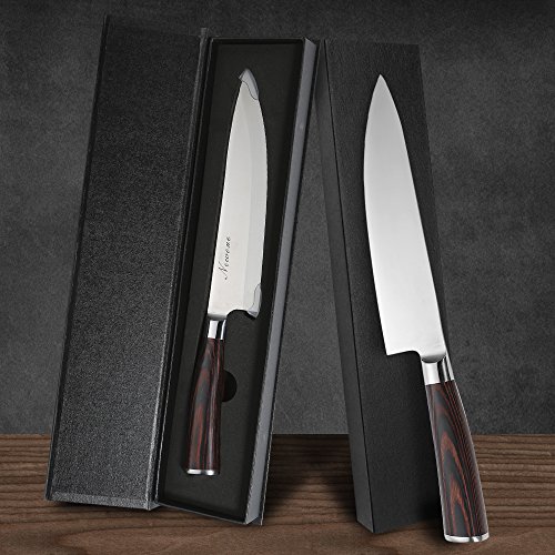 NEWONE Chef Knife,8 inches Professional Kitchen Knife High Carbon,Sharp Knives with Ergonomic Equipment Handle - Thumbnail 6