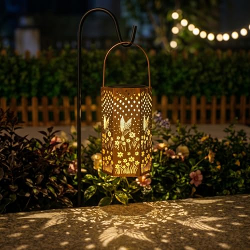 Eandisom Birthday Gifts for Women - Garden Decor Hummingbird Solar Lanterns Outdoor Waterproof, Mothers Day Gifts for Mom Grandma, Hanging Solar Lights Outside for Yard, Patio