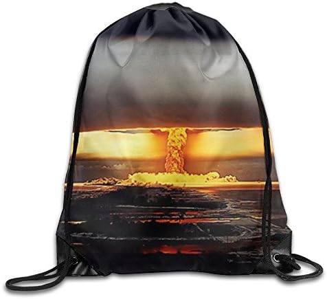 Mushroom Cloud Cute Drawstring Backpack Men Heavy Duty Shoulder Bag Tote Gymnastics