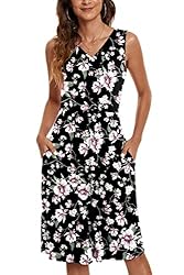 NILOUFO Womens Casual Summer Dresses Tank Swing