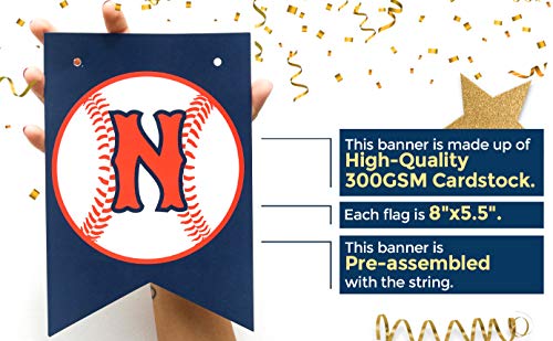 Boston Creative company Baseball Concessions Banner - Baseball Birthday Banner - Baseball Baby Shower - Baseball Happy Birthday Banner-Baseball Pennant Banner