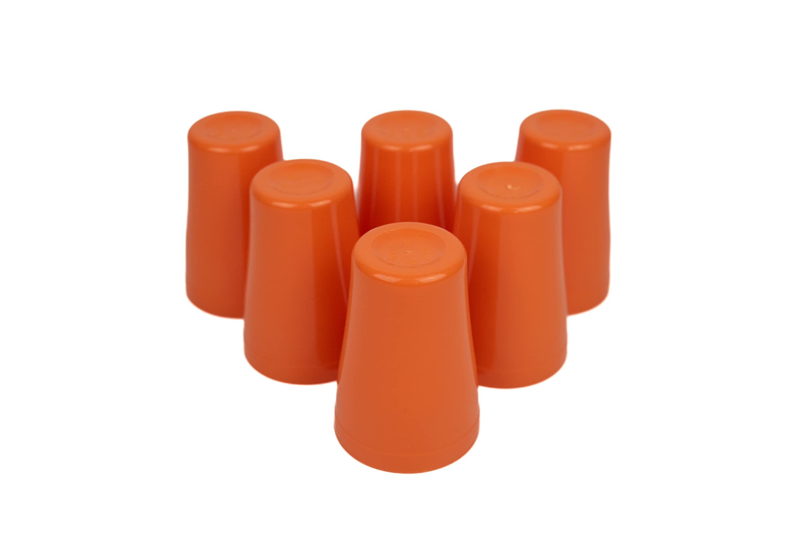 Buzztrove Unbreakable Reusable Plastic Cups Durable Plastic Drinking Cups Tumblers Set for Kitchen Outdoor Parties Picnics BBQ’s Travel Dishwasher & Microwave Safe (Set of 6) (300ml, Orange)