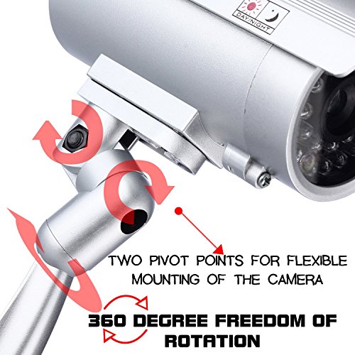 Dummy Security Camera, FITNATE 4 Packs Fake Surveillance Security CCTV Camera System with LED