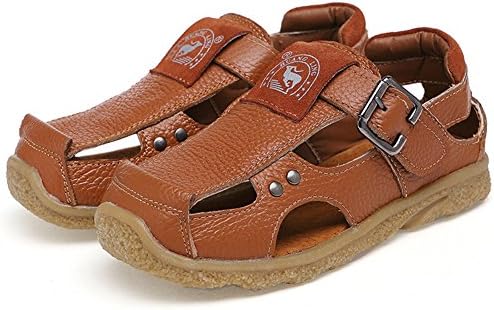 Puxel Leather Sports Toddler Little Big Boys Sandals for Kids Brown 30 12.5 M US Little Kid