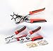 Revolving Leather Hole Punch, Eyelet and Snap Setting Pliers Tool Kit - Great for Crafts, DIY, Belts, Dog Collars, Saddles, Fabric, Watch Bands, Straps, Paper, Includes 100 eyelet and 25 press studs