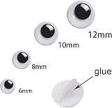 UPINS 1000 Pcs Black Wiggle Googly Eyes Self-Adhesive Mixed Sizes view 2